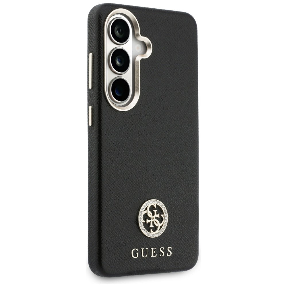 Ovitek MagSafe za Samsung Galaxy S26 Plus S947, Guess, Rhinestone Round Logo, Črn