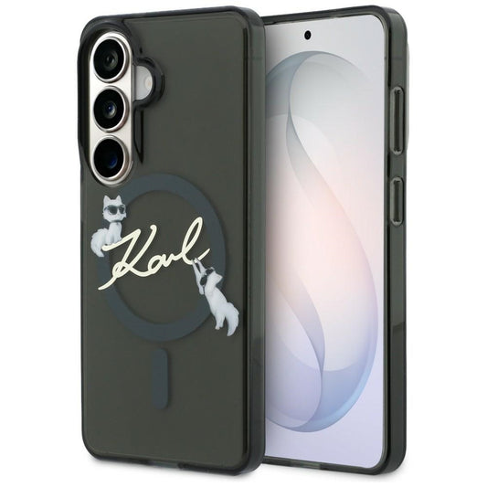 MagSafe ovitek za Samsung Galaxy S26 Plus S947, Karl Lagerfeld, IML Choupette Karl Script Logo, Črn
