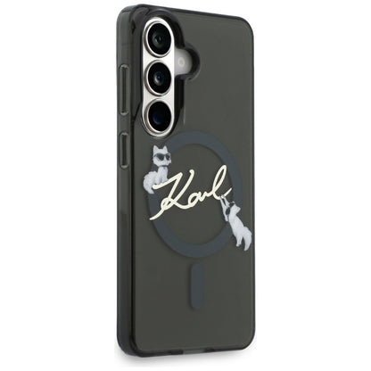 MagSafe ovitek za Samsung Galaxy S26 Plus S947, Karl Lagerfeld, IML Choupette Karl Script Logo, Črn