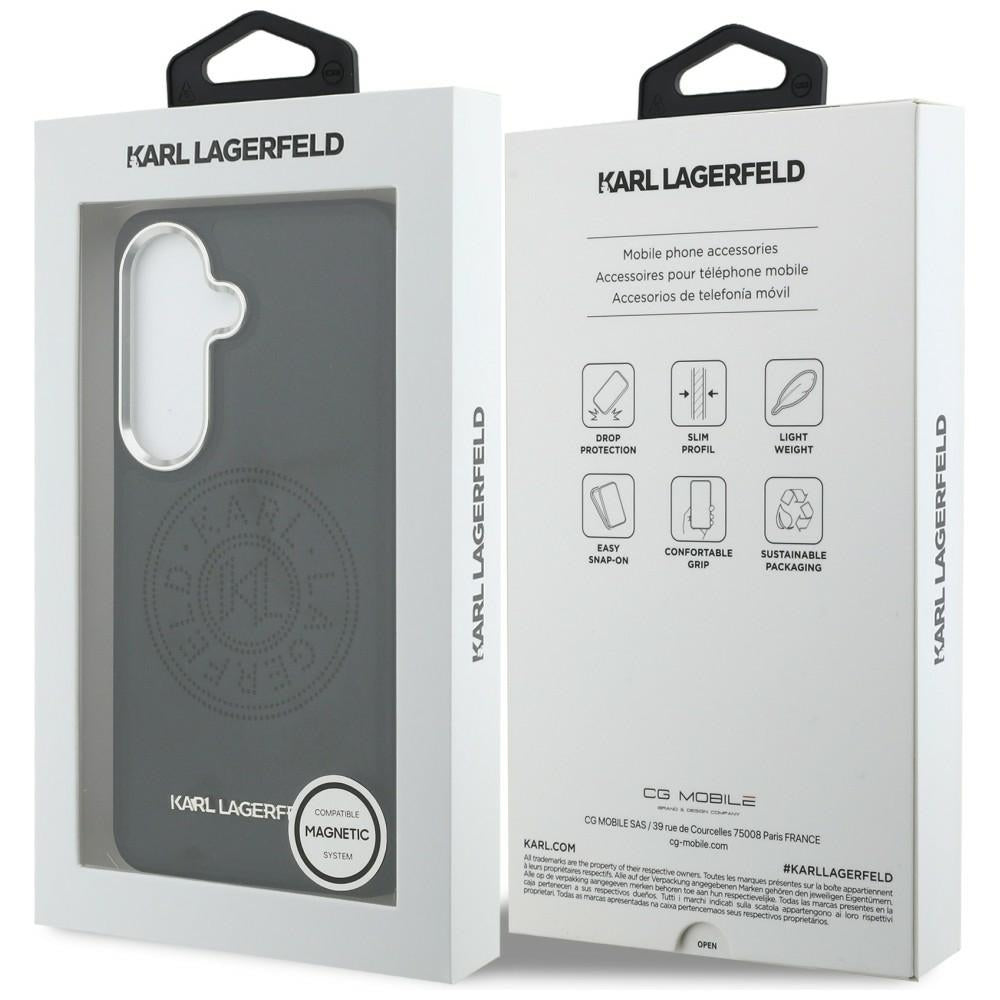 MagSafe Case for Samsung Galaxy S26 Plus S947, Karl Lagerfeld, Karl Round Point Logo, Black