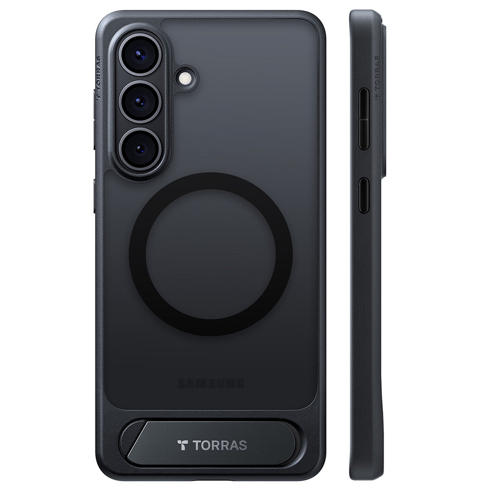 Ovitek MagSafe za Samsung Galaxy S26 Plus, Torras, Pstand, Črna