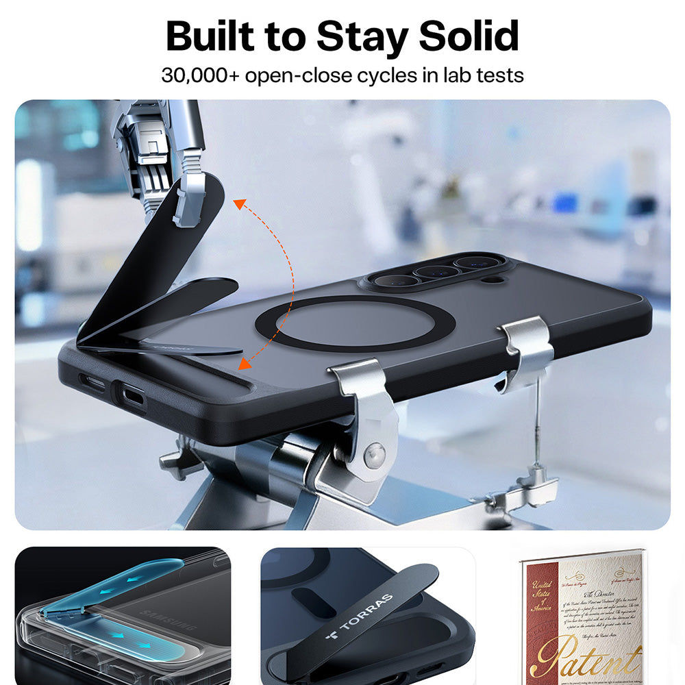 Ovitek MagSafe za Samsung Galaxy S26 Plus, Torras, Pstand, Črna