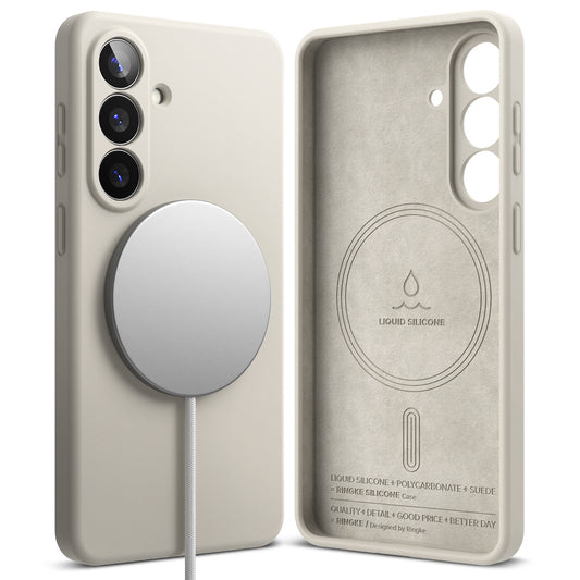 Ovitek MagSafe za Samsung Galaxy S26, Ringke, Silikon, Krem