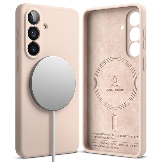 Ovitek MagSafe za Samsung Galaxy S26, Ringke, Silikon, Roza