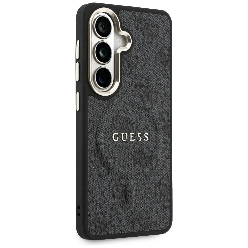 MagSafe ovitek za Samsung Galaxy S26 S942, Guess, 4G Embossed Ring, črn