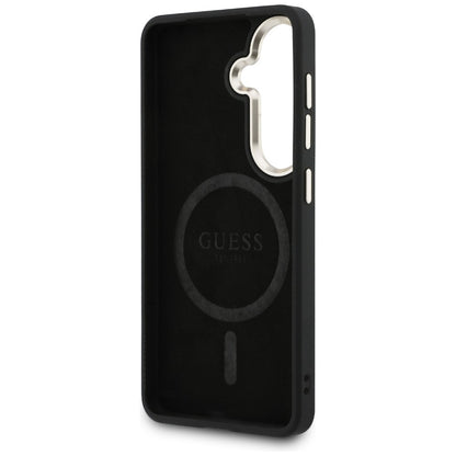 MagSafe ovitek za Samsung Galaxy S26 S942, Guess, 4G Embossed Ring, črn