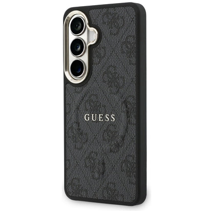 MagSafe ovitek za Samsung Galaxy S26 S942, Guess, 4G Embossed Ring, črn