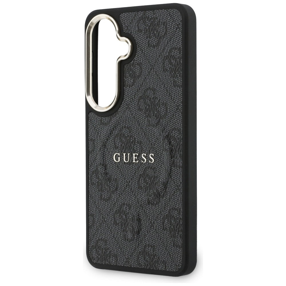 MagSafe ovitek za Samsung Galaxy S26 S942, Guess, 4G Embossed Ring, črn