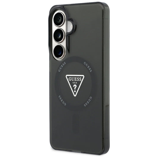 Ovitek MagSafe za Samsung Galaxy S26 S942, Guess, IML Gradient Triangle Logo, Črna