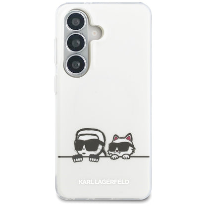 Ovitek MagSafe za Samsung Galaxy S26 S942, Karl Lagerfeld, IML Karl & Choupette Peekaboo Logo, Bel.