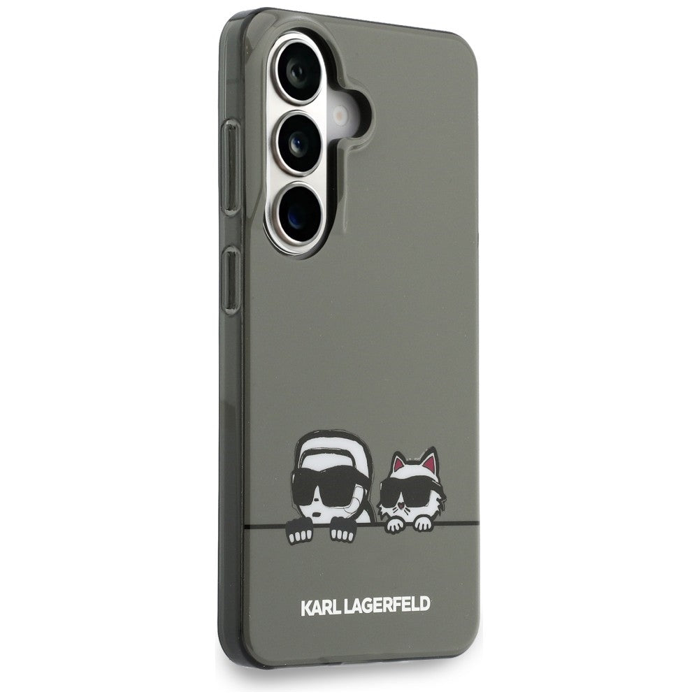 Ovitek MagSafe za Samsung Galaxy S26 S942, Karl Lagerfeld, IML Karl & Choupette Peekaboo Logo, Črn