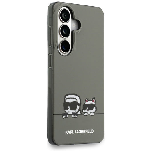 Ovitek MagSafe za Samsung Galaxy S26 S942, Karl Lagerfeld, IML Karl & Choupette Peekaboo Logo, Črn