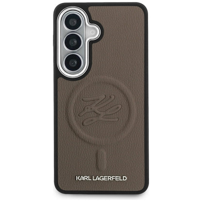 Ovitek MagSafe za Samsung Galaxy S26 S942, Karl Lagerfeld, Initial Logo Debossed, Rjava
