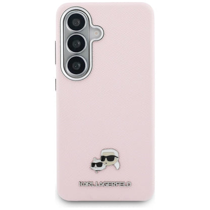 Ovitek MagSafe za Samsung Galaxy S26 S942, Karl Lagerfeld, Karl & Choupette Head's Pin, Roza