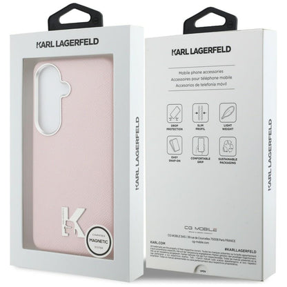 Ovitek MagSafe za Samsung Galaxy S26 S942, Karl Lagerfeld, Karl Head Logo, Roza