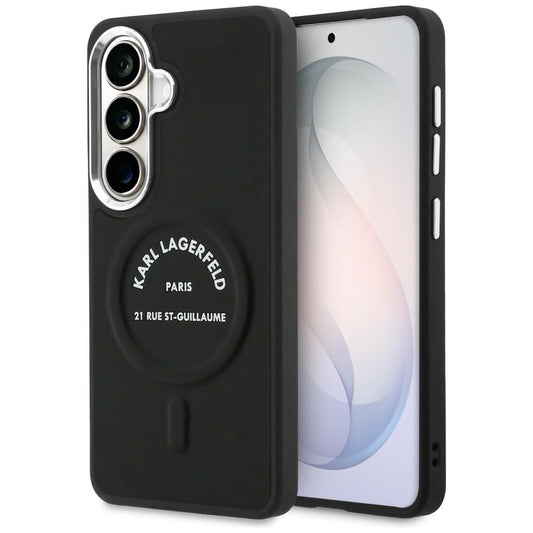 Ovitek MagSafe za Samsung Galaxy S26 S942, Karl Lagerfeld, Karl RSG Logo, Črn