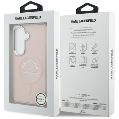 MagSafe ovitek za Samsung Galaxy S26 S942, Karl Lagerfeld, Karl RSG logotip, roza