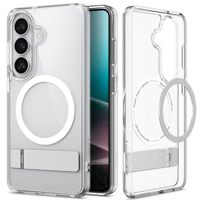 Ovitek MagSafe za Samsung Galaxy S26 S942, Spigen, Ultra Hybrid S, Prozorno Bel ACS11061