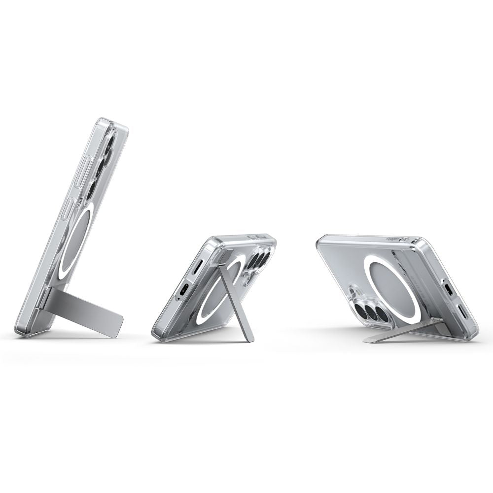 Ovitek MagSafe za Samsung Galaxy S26 S942, Spigen, Ultra Hybrid S, Prozorno Bel ACS11061