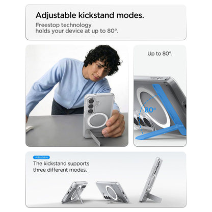 Ovitek MagSafe za Samsung Galaxy S26 S942, Spigen, Ultra Hybrid S, Prozorno Bel ACS11061