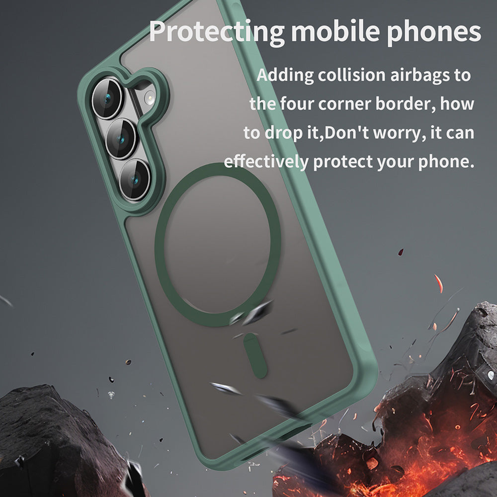 Ovitek MagSafe za Samsung Galaxy S26, Techsuit, HaloFrost II, Zelen