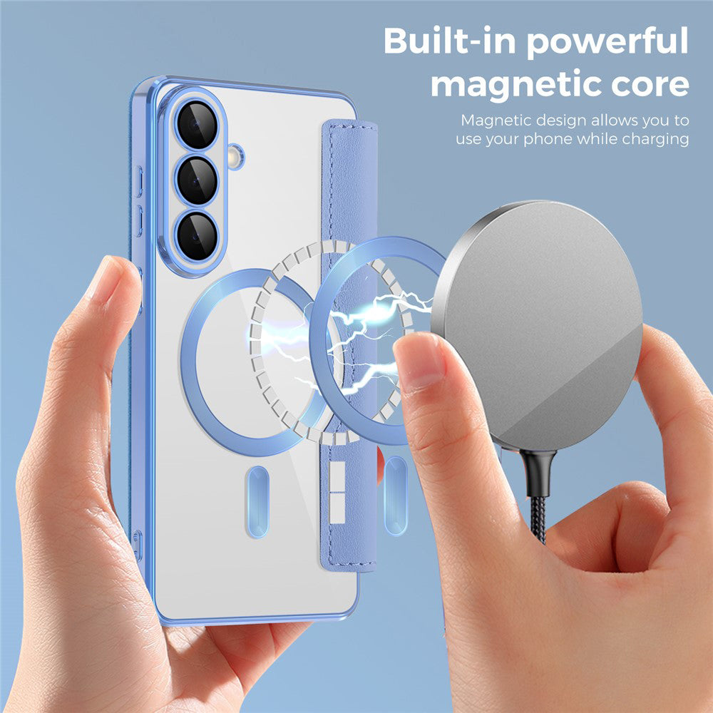 Ovitek MagSafe za Samsung Galaxy S26, Techsuit, SmartMag Book, Modra