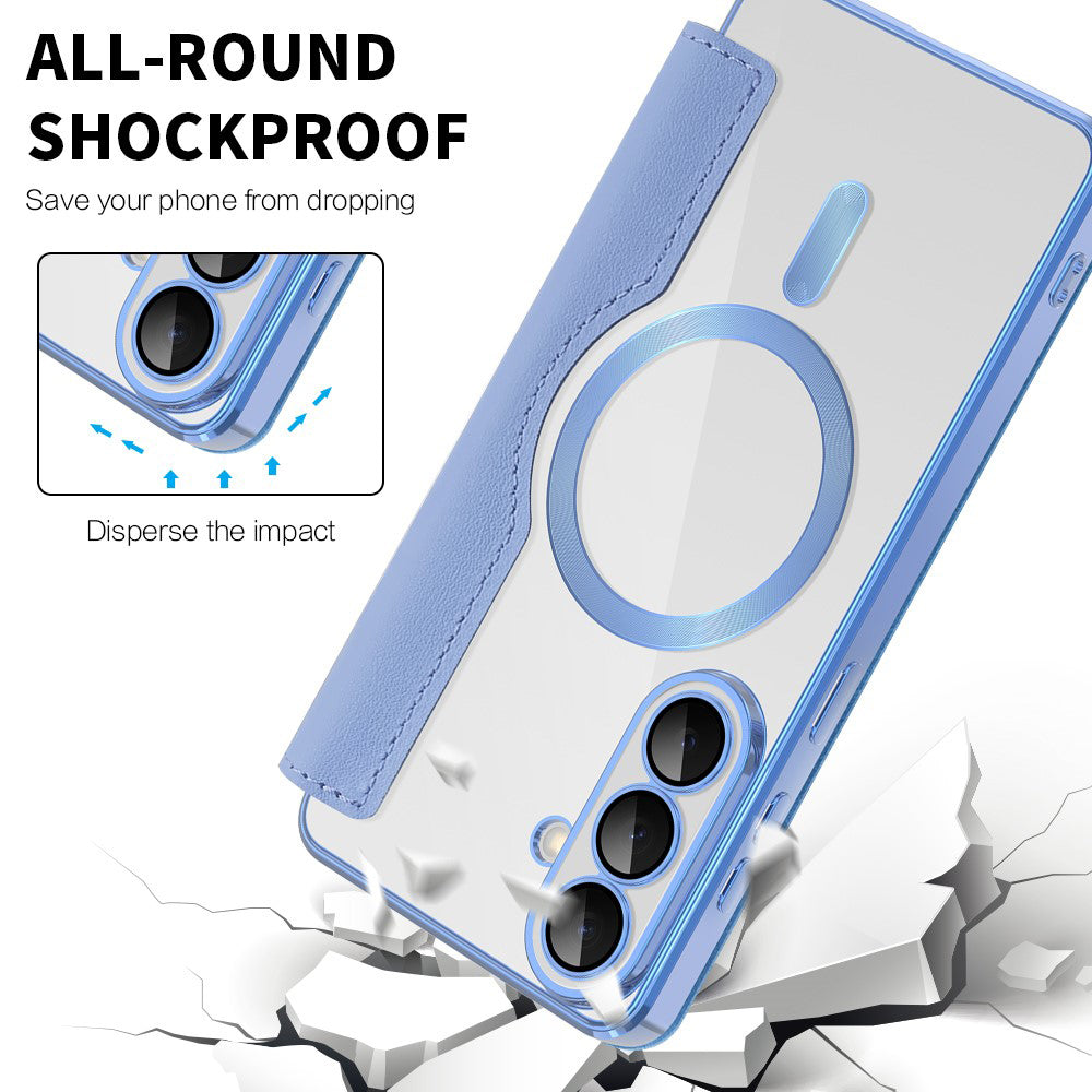 Ovitek MagSafe za Samsung Galaxy S26, Techsuit, SmartMag Book, Modra