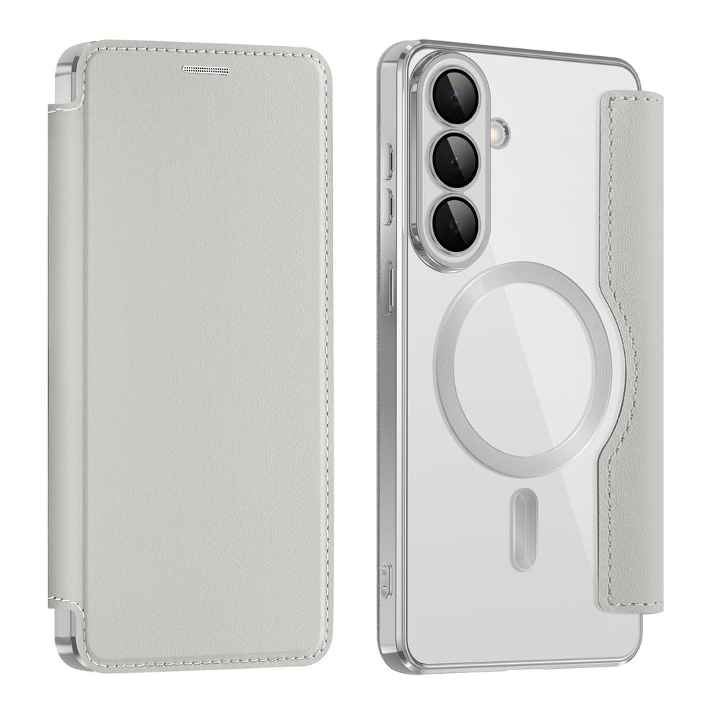 Ovitek MagSafe za Samsung Galaxy S26, Techsuit, SmartMag Book, Siv