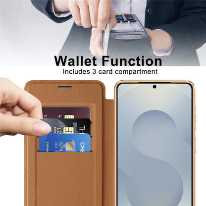 Ovitek MagSafe za Samsung Galaxy S26, Techsuit, SmartMag Book, rjava