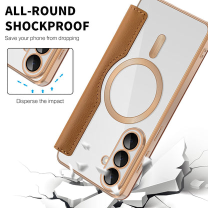 Ovitek MagSafe za Samsung Galaxy S26, Techsuit, SmartMag Book, rjava