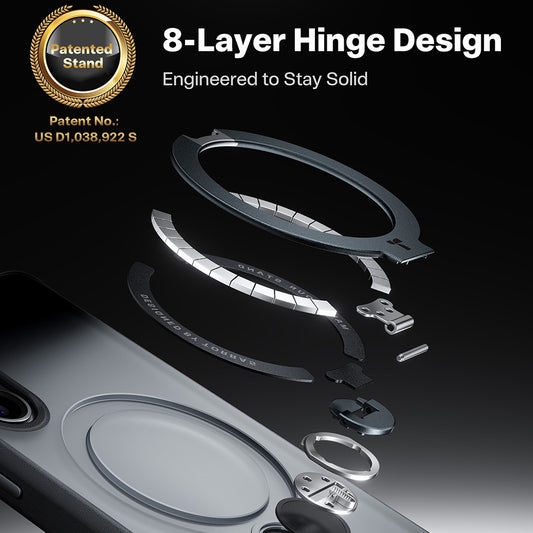 Ovitek MagSafe za Samsung Galaxy S26, Torras, Ostand Spin, Črn