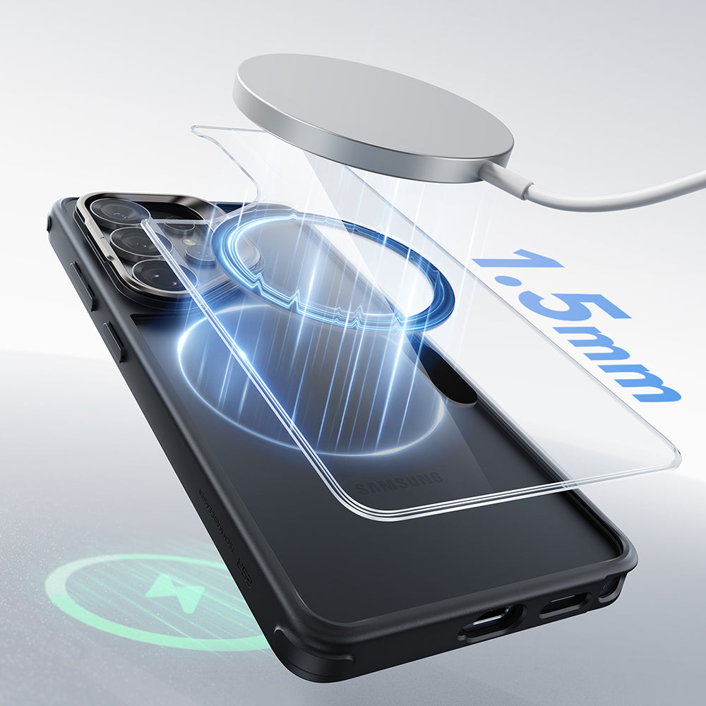 MagSafe Case for Samsung Galaxy S26 Ultra S948, ESR, Classic Hybrid Kickstand, Black Transparent