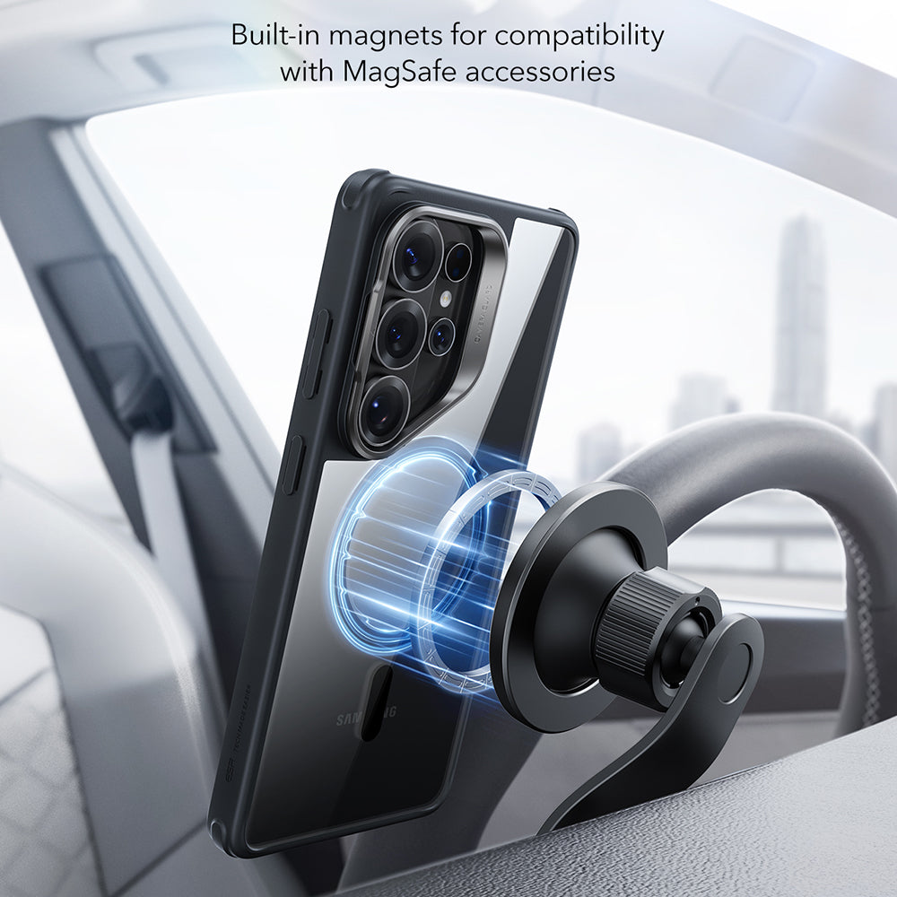 MagSafe Case for Samsung Galaxy S26 Ultra S948, ESR, Classic Hybrid Kickstand, Black Transparent