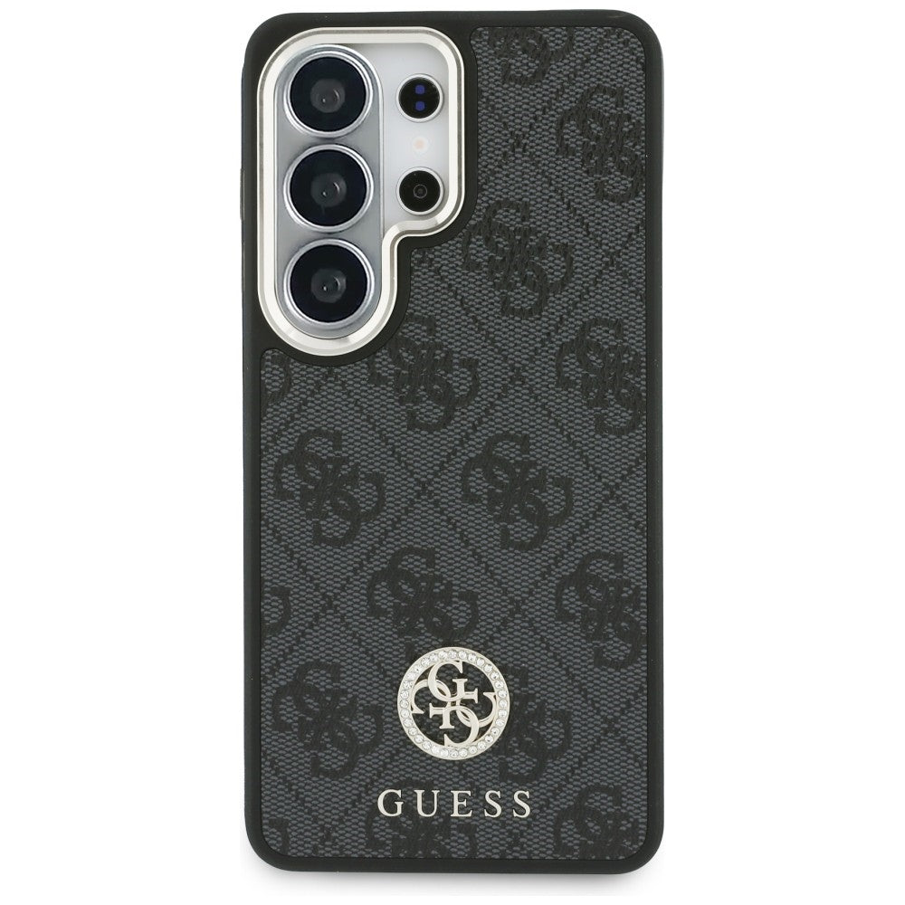 MagSafe ovitek za Samsung Galaxy S26 Ultra S948, GUESS, 4G Big Rhinestone Triangle Strap, črn