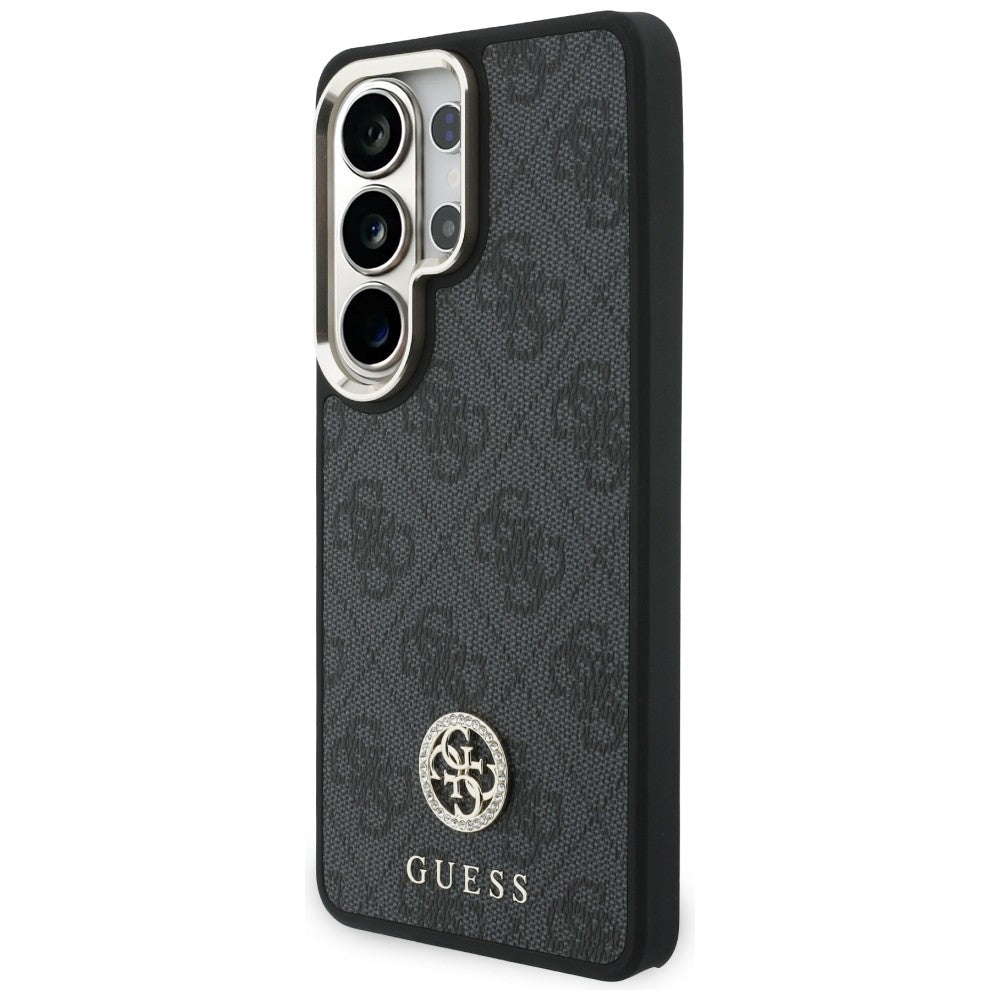 MagSafe ovitek za Samsung Galaxy S26 Ultra S948, GUESS, 4G Big Rhinestone Triangle Strap, črn