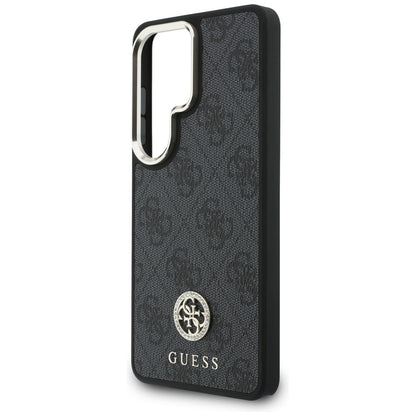 MagSafe ovitek za Samsung Galaxy S26 Ultra S948, GUESS, 4G Big Rhinestone Triangle Strap, črn