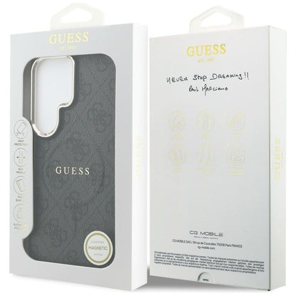 MagSafe ovitek za Samsung Galaxy S26 Ultra S948, Guess, 4G Embossed Ring, črn