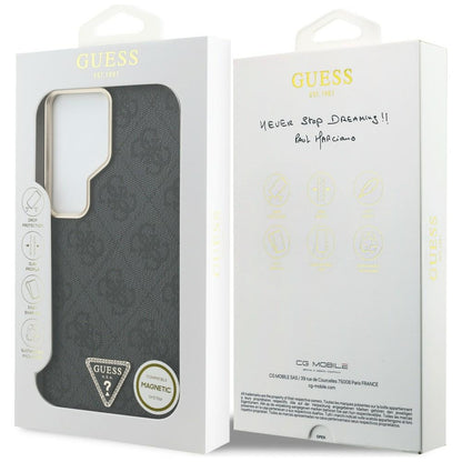 MagSafe ovitek za Samsung Galaxy S26 Ultra S948, Guess, 4G Triangle Logo, črn