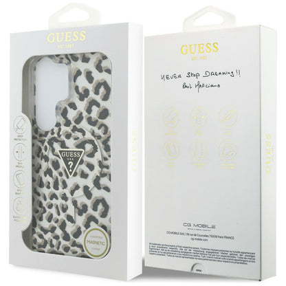 Ovitek MagSafe za Samsung Galaxy S26 Ultra S948, Guess, IML Leopard vzorec, črn