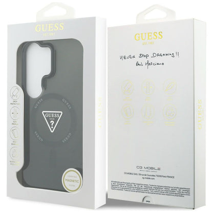 Ovitek MagSafe za Samsung Galaxy S26 Ultra S948, Guess, IML Gradient Triangle Logo, Črna