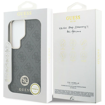 Ovitek MagSafe za Samsung Galaxy S26 Ultra S948, Guess, Strass Round Logo, črn