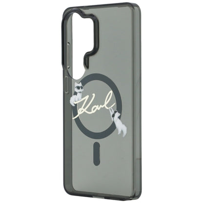 Ovitek MagSafe za Samsung Galaxy S26 Ultra S948, Karl Lagerfeld, IML Choupette Karl Script Logo, Črn
