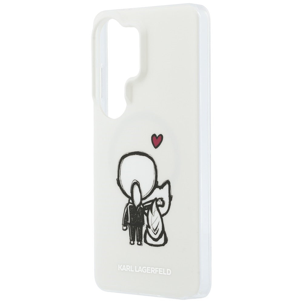 MagSafe ovitek za Samsung Galaxy S26 Ultra S948, Karl Lagerfeld, IML Karl & Choupette zadnji logotip, bel