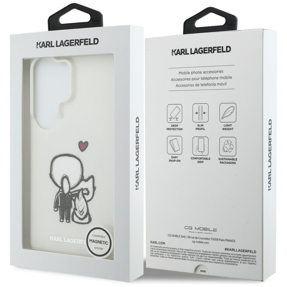 MagSafe ovitek za Samsung Galaxy S26 Ultra S948, Karl Lagerfeld, IML Karl & Choupette zadnji logotip, bel