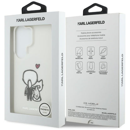 MagSafe ovitek za Samsung Galaxy S26 Ultra S948, Karl Lagerfeld, IML Karl & Choupette zadnji logotip, bel