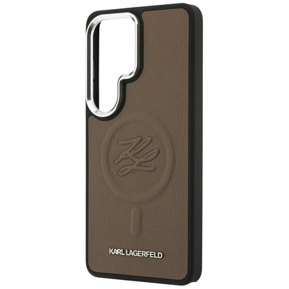 Ovitek MagSafe za Samsung Galaxy S26 Ultra S948, Karl Lagerfeld, Initial Logo Debossed, rjava