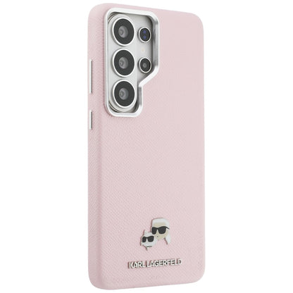 Ovitek MagSafe za Samsung Galaxy S26 Ultra S948, Karl Lagerfeld, Karl & Choupette Head's Pin, Roza