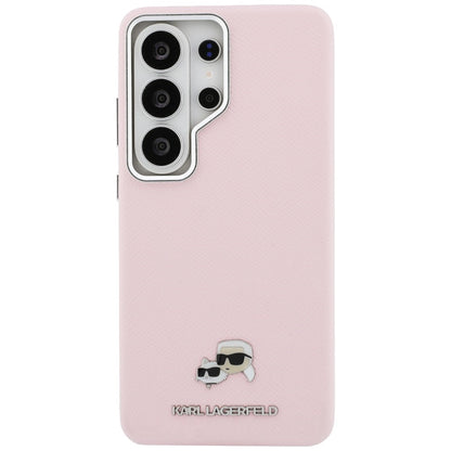Ovitek MagSafe za Samsung Galaxy S26 Ultra S948, Karl Lagerfeld, Karl & Choupette Head's Pin, Roza