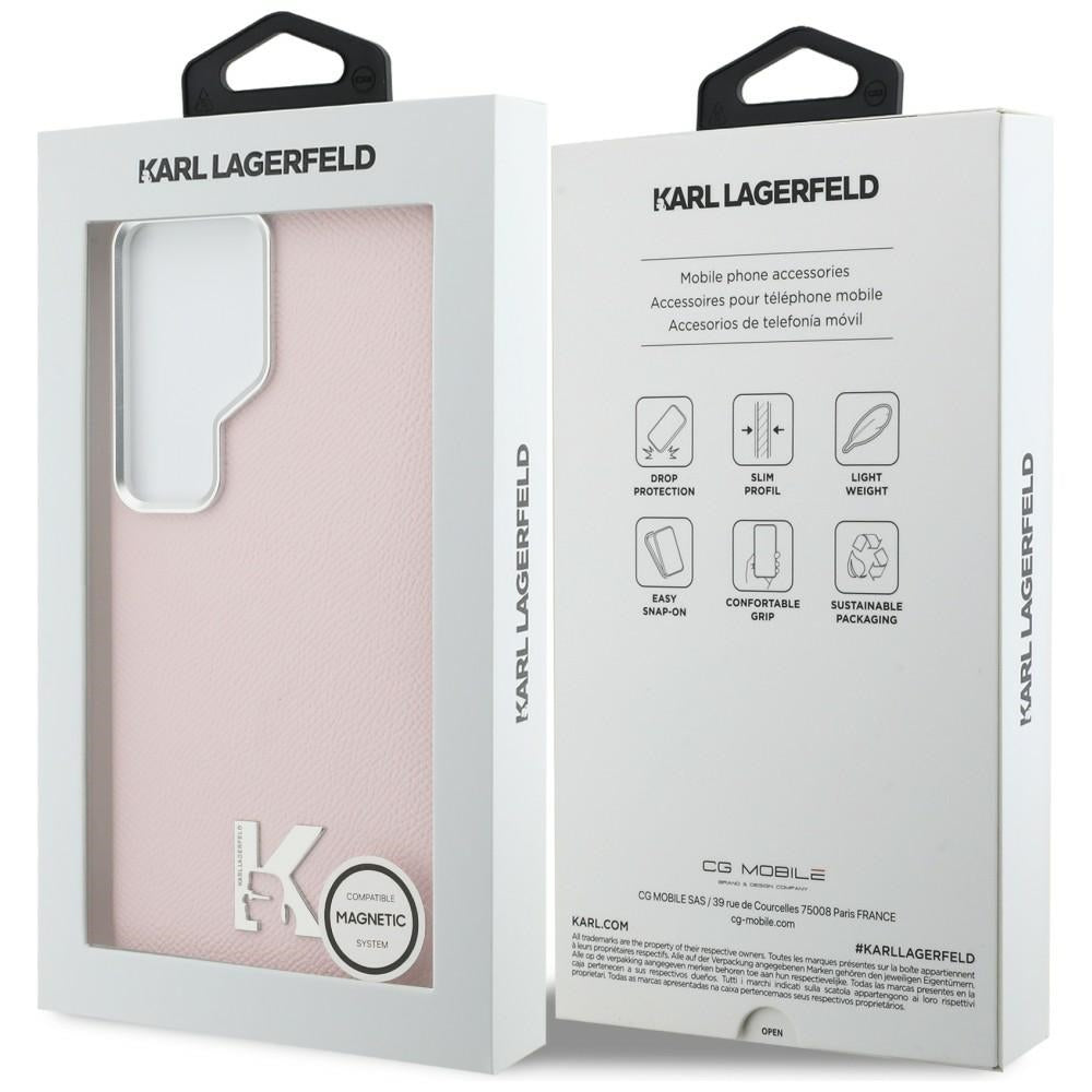 Ovitek MagSafe za Samsung Galaxy S26 Ultra S948, Karl Lagerfeld, Karl Head Logo, Roza