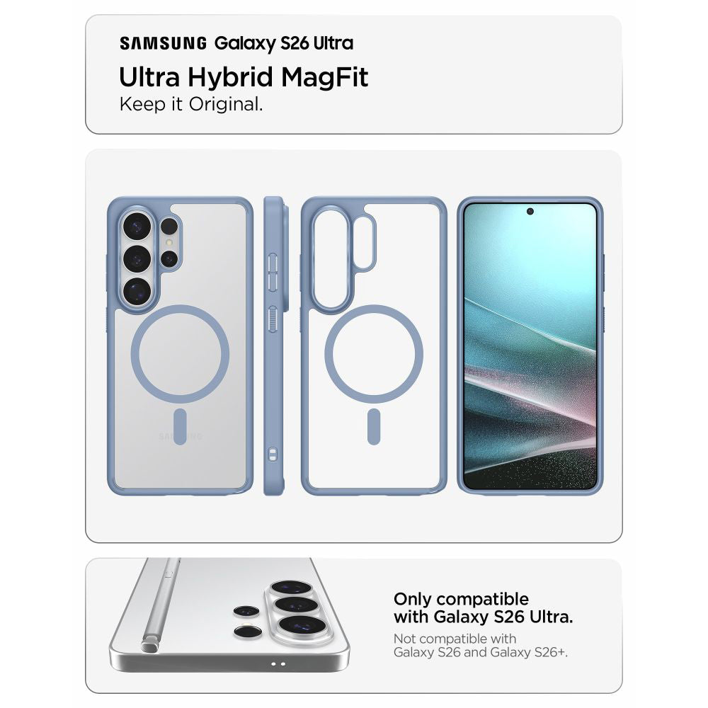 Ovitek MagSafe za Samsung Galaxy S26 Ultra S948, Spigen, Ultra Hybrid, Bleu ACS11207